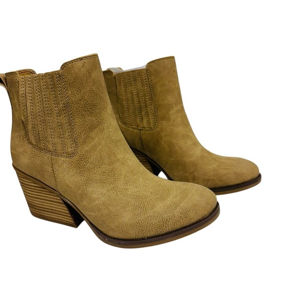 Korks Hadley Natural Nubuck Chunky Block‎ Heel Booties Womens Size 9M NWB - Picture 9 of 16
